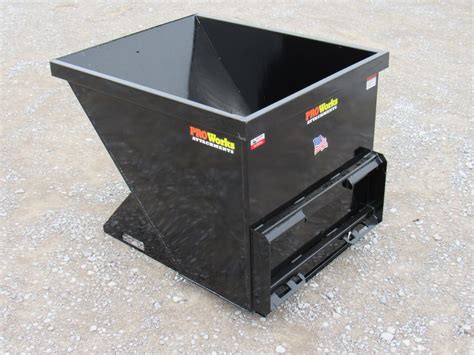 2 cy skid steer dump hopper|2 cubic yard garbage hopper.